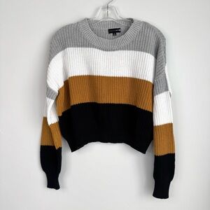 Ambiance Apparel Knit Sweater Women’s Size Small Crew Neck Black Brown